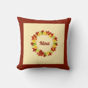 Cojín Decorativo Hoja de otoño personalizada Recuerdo simple
