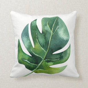 Cojín Decorativo Hoja de palma tropical verde chic botánico isleño