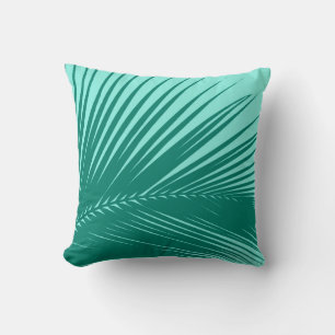 Cojín Decorativo Hoja de palma - turquesa y aguamarina