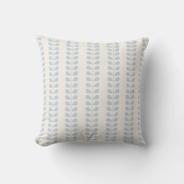 Cojín Decorativo Hoja de raya azul claro (Anverso)