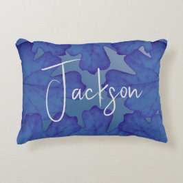Cojín Decorativo Hoja de roble azul personalizada