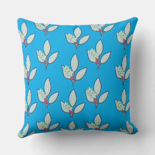 Cojín Decorativo Hoja Floral Azul Azure