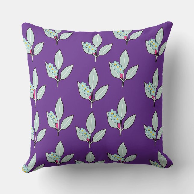 Cojín Decorativo Hoja Floral Púrpura Decorativa (Reverso )