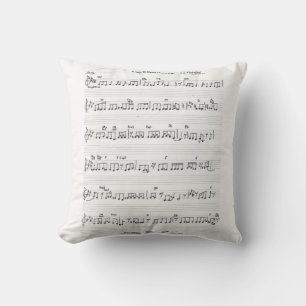 Cojín Decorativo Hoja manuscrita Muñeca de lanzamiento de música