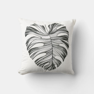Cojín Decorativo Hoja Monstera: Elemento Natural Tropical.