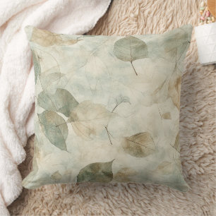 Cojín Decorativo Hoja Prensada Inspirada en Vintage en Colores Cáli