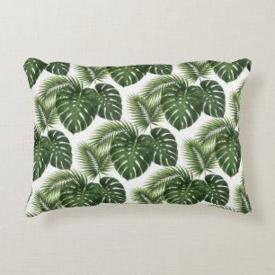 Cojín Decorativo 🌿 Hoja Tropical de Monstera Estilo Botánico Lujur