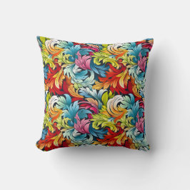 Cojín Decorativo Hojas abstractas coloridas