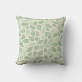 Cojín Decorativo Hojas acuáticas en verde y beige