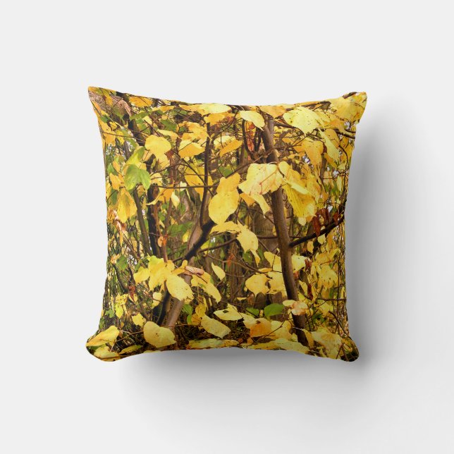 COJÍN DECORATIVO HOJAS AMARILLAS DE OTOÑO (Anverso)