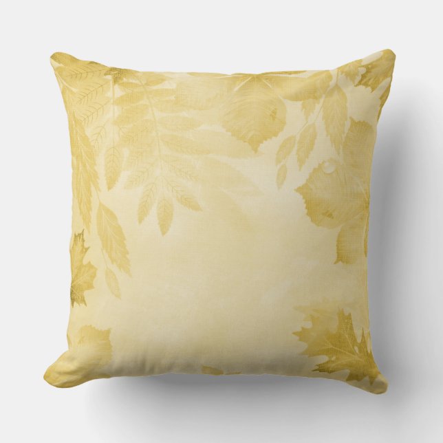 COJÍN DECORATIVO HOJAS AMARILLAS PASTEL FALL (Anverso)