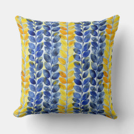 Cojín Decorativo Hojas amarillas y azules