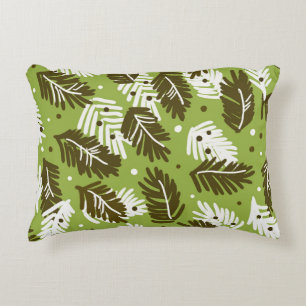 Cojín Decorativo Hojas blancas verdes: Patrón de conferencia