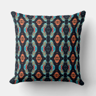 Cojín Decorativo Hojas boho filas azules