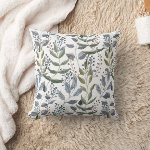 Cojín Decorativo Hojas Botánicas Acuarela Chic Follaje