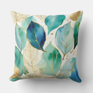 Cojín Decorativo Hojas botánicas acuáticas modernas