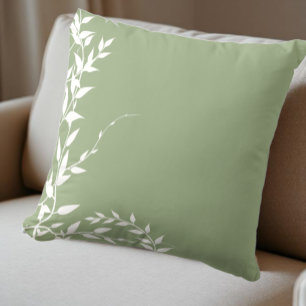 Cojín Decorativo Hojas Botánicas de Sage Green