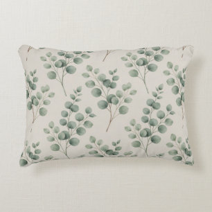 Cojín Decorativo 🌿 Hojas Botánicas de Salvia Suave Estilo Minimali