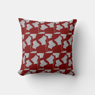 Cojín Decorativo Hojas Caídas Rojo Oscuro 
