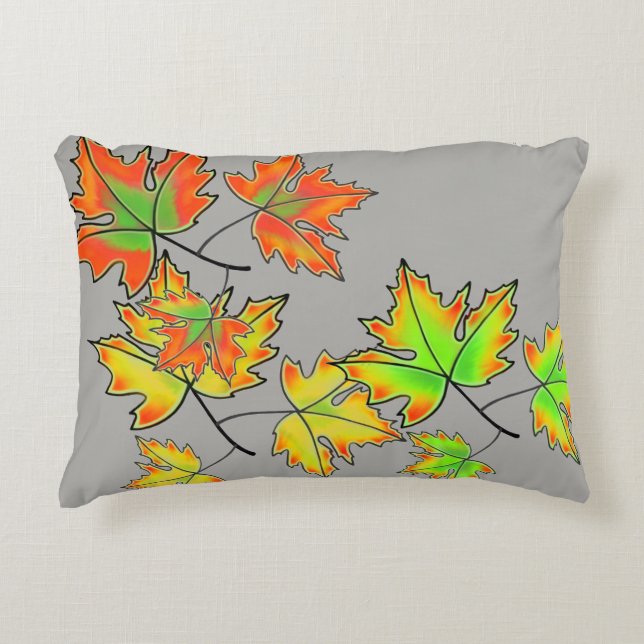 Cojín Decorativo Hojas de arce multicolores (Anverso)