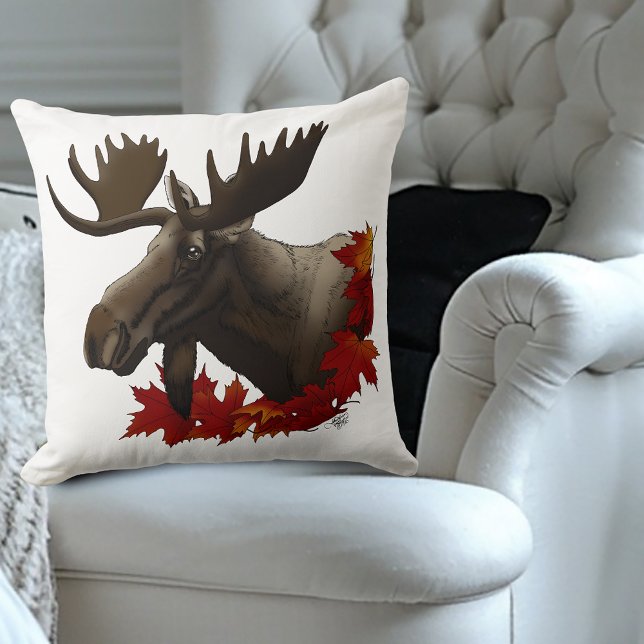 Cojín Decorativo Hojas de arce rojas de Moose (Subido por el creador)