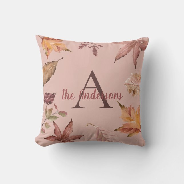 Cojín Decorativo Hojas de cascada personalizadas (Anverso)