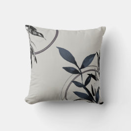 Cojín Decorativo Hojas de color gris azulado y claro