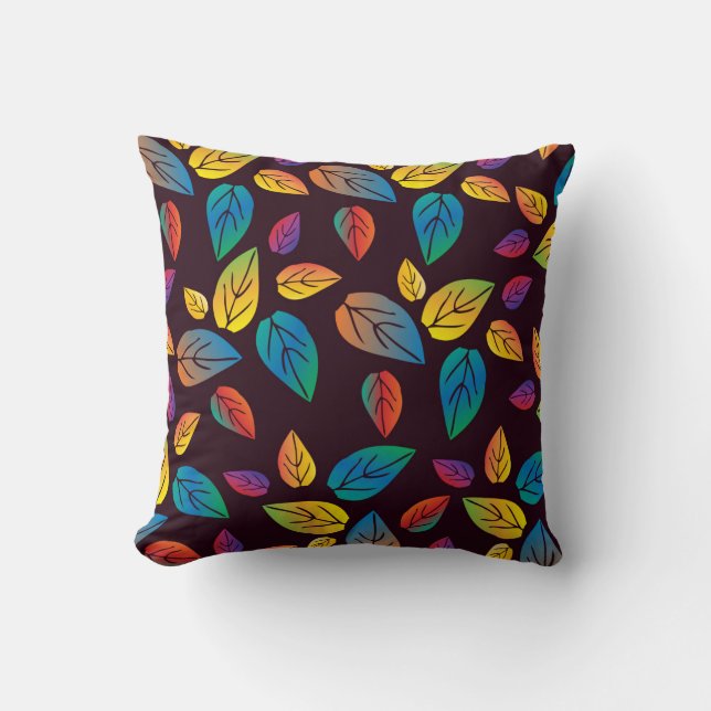 Cojín Decorativo hojas de doodle (Anverso)