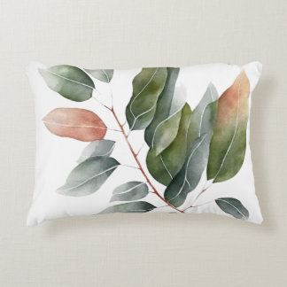 Cojín Decorativo Hojas de eucalipto acuarela
