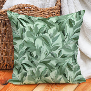 Cojín Decorativo Hojas de eucalipto verdes salvia Botánica Verde
