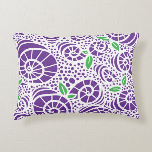 Cojín Decorativo Hojas de garabato y rizos abstractos de caracol