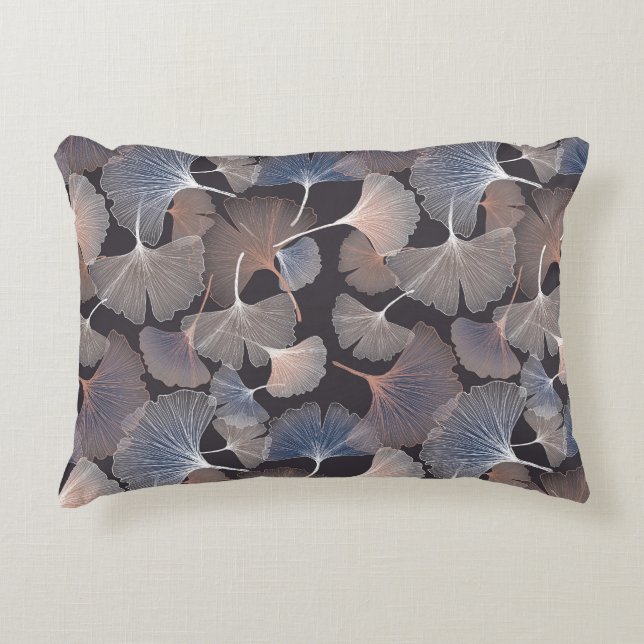 Cojín Decorativo Hojas de Ginkgo: elegante patrón natural. (Anverso)
