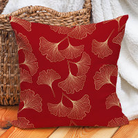 Hojas de Ginko doradas y rojas elegantes