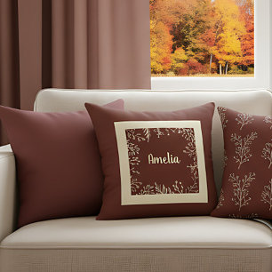 Cojín Decorativo Hojas de granja personalizadas de otoño