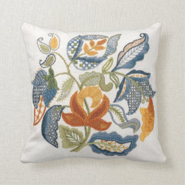 Cojín Decorativo Hojas de Jacobean bordadas