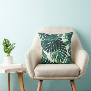 Cojín Decorativo Hojas de Jungla Tropical Monstera 1