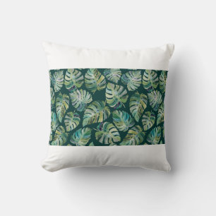 Cojín Decorativo Hojas de la exótica planta tropical monstera. Sin