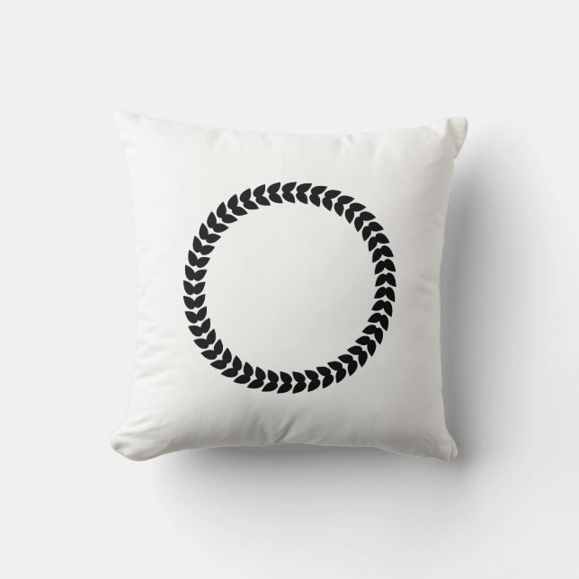 Cojín Decorativo Hojas de Laurel Negro (Anverso)