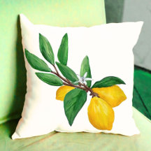 Hojas de Limón Acuarela de Cítricos Amarillo Verde