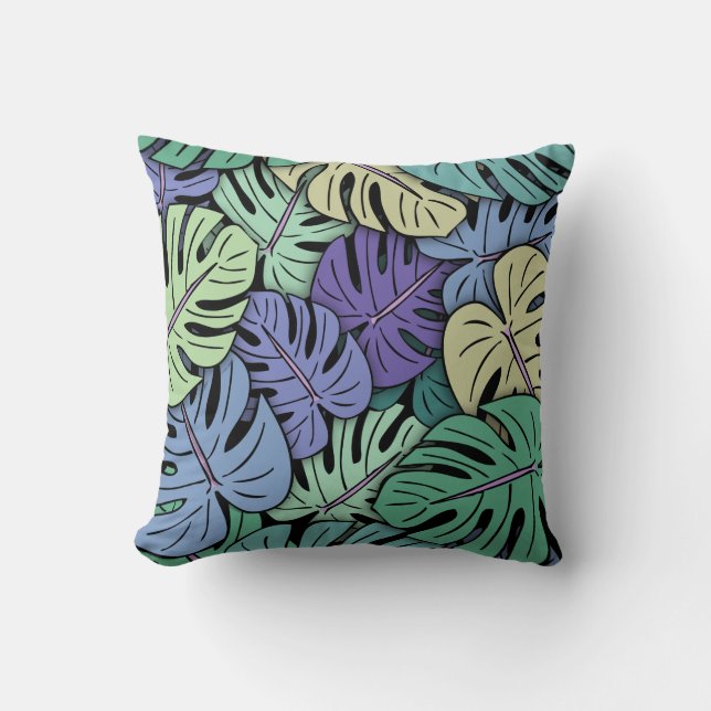 Cojín Decorativo Hojas de Monstera #6 (Anverso)