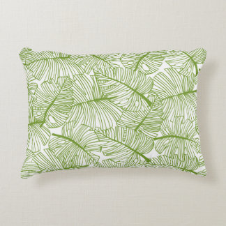 Cojín Decorativo Hojas de monstera, diseño floral sin fisuras.