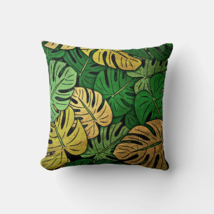 Cojín Decorativo Hojas de Monstera Grunge