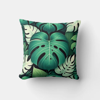 Cojín Decorativo Hojas de monstera verde suave Pillow