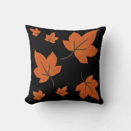 Cojín Decorativo hojas de naranja en patrón otoño