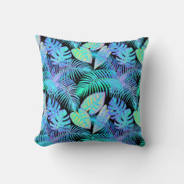Cojín Decorativo Hojas de neón tropicales