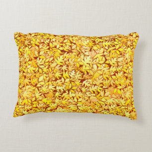 Cojín Decorativo Hojas de otoño, amarillo dorado