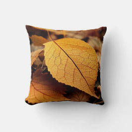 Cojín Decorativo Hojas de otoño amarillo marrón hermoso arte clásic