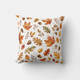 Cojín Decorativo Hojas de otoño bellota botánico naturaleza de otoñ