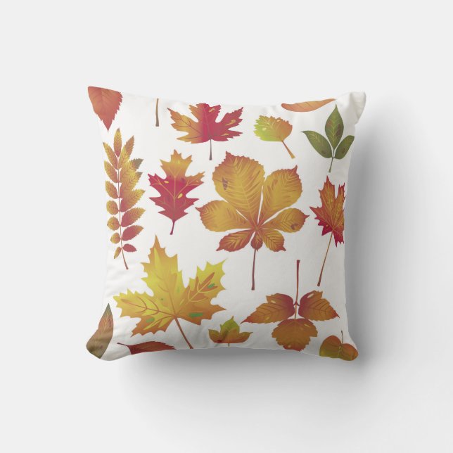 Cojín Decorativo Hojas de otoño brillantes (Anverso)