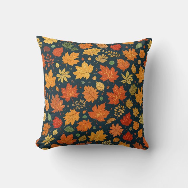 Cojín Decorativo hojas de otoño cálidas Cushion (Anverso)